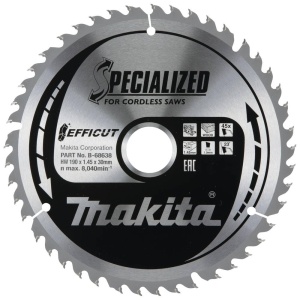 Disc circular pentru fierastrau Makita B-68638, 190 mm, 45 dinti, pentru taiere rapida si precisa in lemn