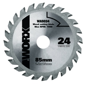Disc circular pentru lemn Worx WA5034, 85 mm, 24 dinti, compatibil Versacut si Worxsaw