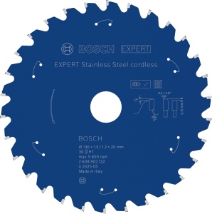 Disc Saw Bosch EXPERT pentru taiere inox, 136 mm, tehnologie carbura