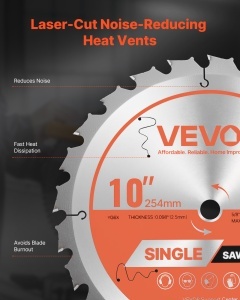 Disc VEVOR 254 mm 24 Dinti pentru Circular Otel Aliat Taiere Precisa Lemn - Img 5