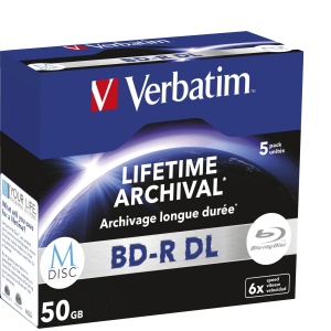 Discuri Blu-Ray Verbatim M-Disc BD-R 50 GB 6x, 5 bucati, Jewel Case