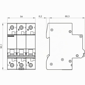 Disjunctoare Siemens 5SL63327 6kA C32 3P 400V, Protectie scurtcircuit si suprasarcina - Img 3