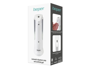 Dispenser automat sapun si gel dezinfectant Beper P201UTP004, 370 ml, alb, senzor infrarosu - Img 8