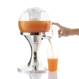 Dispenser bauturi InnovaGoods 35L cu racitor pentru gheata transparent si argintiu - Img 6