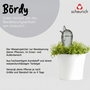 Dispenser de apa pentru plante Scheurich Bordy M 220ml Gri - Img 5