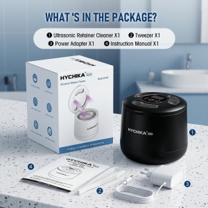 Dispozitiv de curatare cu ultrasunete HYCHIKA, 200 ml, 45 kHz, negru - Img 8