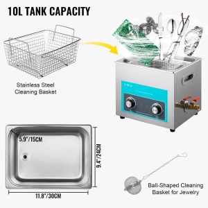 Dispozitiv de Curatare cu Ultrasunete VEVOR 10L, 240W, 40kHz - Img 8