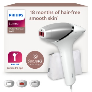Dispozitiv de epilare Philips Lumea seria IPL 8000 cu tehnologie SenseIQ - alternativa la epilarea cu laser, 3 atasamente pentru corp, fata si zone de precizie (BRI946/00)