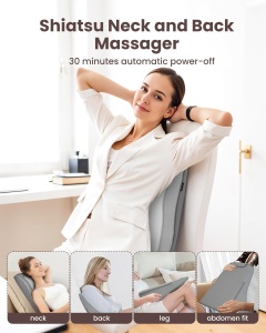 Dispozitiv de Masaj Comfier Shiatsu, Nackenmassagegerat cu Calorifer, 8 Noduri de Masaj, Gri - Img 6