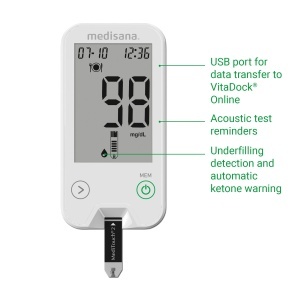 Dispozitiv de masurare a glicemiei Medisana MediTouch 2, 0.6 l, 480 rezultate - Img 2