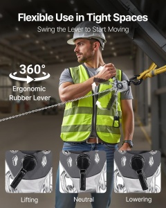 Dispozitiv de ridicare manual VEVOR HSH0.5T, 0.5T capacitate, 3m lungime, cu frana dubla - Img 6