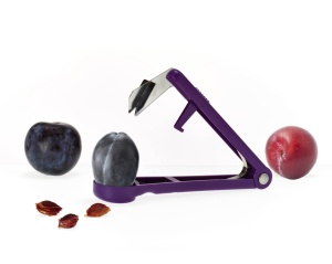 Dispozitiv pentru scos samburi Metaltex Lord Plum otel inoxidabil mov - Img 3