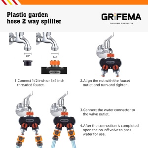 Distribuitor GRIFEMA 2-Way Conexiune 34 si 12 Flux Ajustabil PortocaliuNegru - Img 5