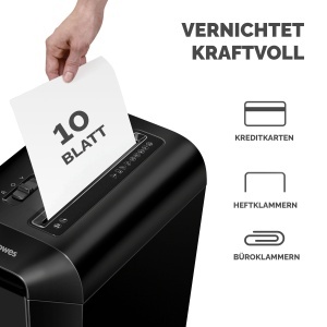 Distrugator de documente Fellowes LX65 10 foi Particule 4x40 mm Negru Capacitate 22L - Img 3