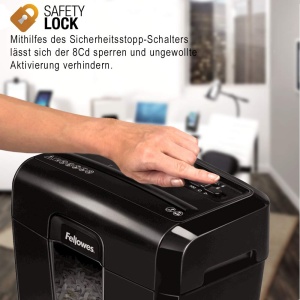 Distrugator documente Fellowes Powershred 8Cd 8 foi Cross-Cut 14L - Img 4