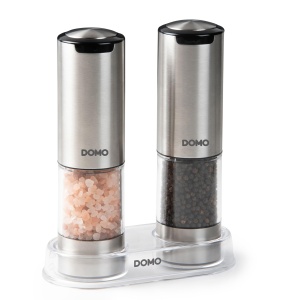 DOMO DO3102 Set electric de 2 mori de sare si piper - Iluminare LED - Otel inoxidabil reincarcabil cu USB-C - Img 1