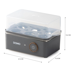 DOMO DO9283EK Egg Cooker pentru pana la 6 oua 'Wood You' - 400 W - gri mat - Img 4