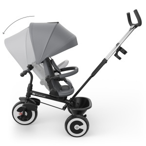 Dreirad Kinderkraft Aston 2 PRO, 360 Rotire, Verdeck Reglabil, Gri - Img 7