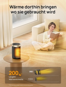 Dreo Heater 316 Gold 1500W Termostat Protectie Supraincalzire si Rasturnare Timer 12 Ore - Img 5