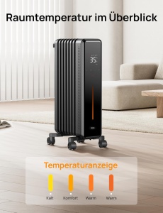 Dreo Radiator Electric OH521 2000W cu Termostat si Timer 9 Elemente - Img 3