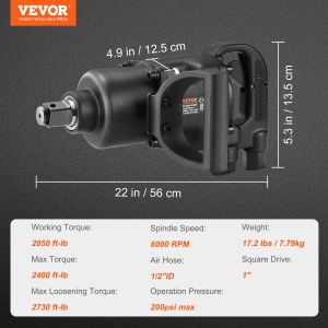 Drucluft Schlagschrauber VEVOR 2,54 cm 3701 Nm cu 6 trepte de viteza - Img 7