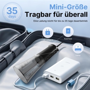 Dus bucal TUREWELL, fara fir, rezervor 310ml, 5 moduri de presiune, negru - Img 8