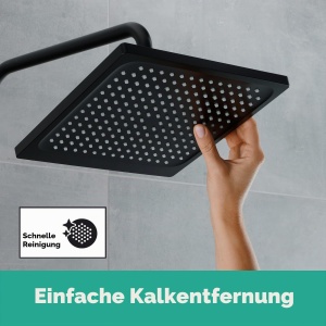 Dus cu cap de dus hansgrohe Crometta E 240 mm, Mattschwarz, cu functie Antikalk - Img 4