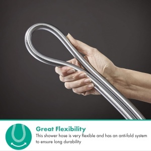 Dus cu flexibiltate hansgrohe Isiflex 1,60 m, crom, cu protectie impotriva rasucirii - Img 3