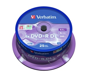DVDR Verbatim Double Layer 8.5GB, 8x, 25 bucati, Hardcoat Scratch Guard