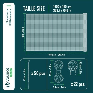 Ecran de protectie VOUNOT 1.8x10m, HDPE, 75 umbrire, Verde - Img 3