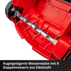 Einhell Scarificator-aerator cu acumulator GC-SC 36/31 Li-Solo Power X-Change (litiu-ion, 36 V, latime de lucru 31 cm, combinatie 3 in 1, rola cutit cu rulmenti cu bile cu 8 lame, fara baterie si incarcator) - Img 6