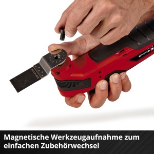 Einhell Unealta multifunctionala cu acumulator TC-MG 18 Li-Solo Power X-Change (Li-ion, 18 V, suport magnetic pentru scule, electronica de viteza, inclusiv accesorii, fara baterie si incarcator) - Img 6
