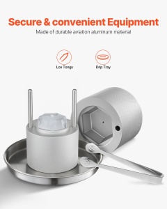 Eispress VEVOR KH-B02 Forma Eiskugel 65 mm Aluminiu Aviatic Set cu Cleste si Tava de Scurgere - Img 6