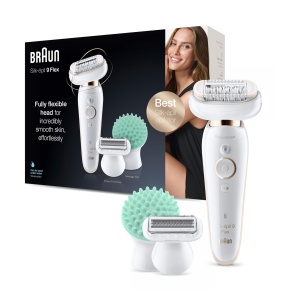 Epilator Braun Silk-epil 9 Flex 9020, albauriu, cu cap flexibil si tehnologie SensoSmart