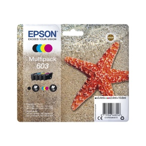 Epson Original 603 Ink Starfish Multipack 4-Color Standard WF-2820DWF WF-2830DWF WF-2840DWF WF-2850DWF XP-2100 XP-2150 XP-3100 XP-3150 XP-4100 XP-4150