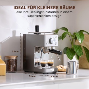 Espressor Breville Barista Slimline VCF185X 15 bar Spumator lapte integrat Argintiu - Img 6