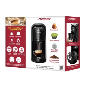 Espressor cafea Beper Amata 4-in-1, 1400 W, 700 ml, 20 Bar - Img 8