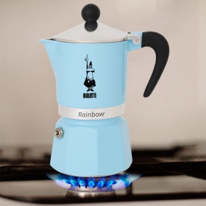 Espressor cafea Bialetti 5042 Rainbow, 3 cesti, aluminiu, albastru - Img 3