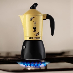 Espressor cafea Bialetti Moka Orzo Express, 4 cesti, aluminiu, galben - Img 3