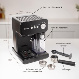 Espressor cafea Breville Prima Latte VCF183X, 15-bar, negru, cu spumator de lapte - Img 7