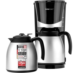 Espressor cafea Clatronic KA 3328, 2 termokanne, 1 litru, 870 W, negru