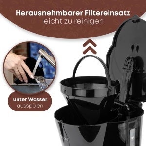 Espressor cafea Clatronic KA 3473, 12-14 cesti, 900W, negru - Img 6