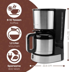 Espressor cafea Clatronic KA 3805, 8-10 cesti, 800W, inox - Img 2