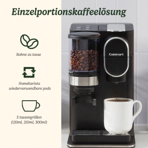 Espressor cafea Cuisinart cu rasnita integrata, 1.35L, negru - Img 2
