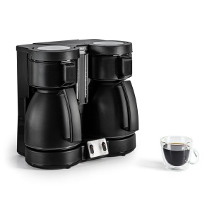 Espressor cafea KRUPS Duothek KT8501, 2 cani, 16 cesti, negru