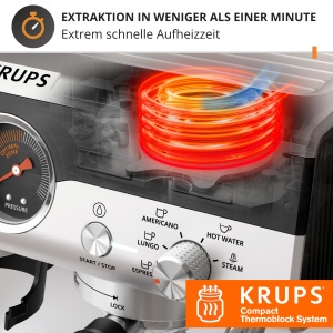 Espressor cafea Krups Precision XP801T10, manual, cu mojar, 30 setari de macinare - Img 8