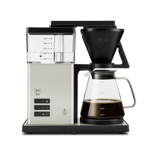 Espressor cafea Melitta One, 10 cesti, 1525W, inox cu finisaj alb crem