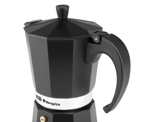Espressor cafea Orbegozo KFN 910, 9 cesti, aluminiu, negru - Img 3