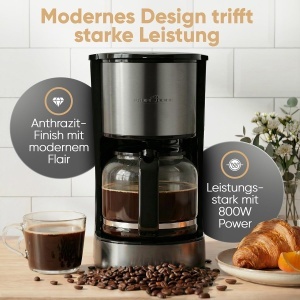 Espressor cafea ProfiCook PC KA 1330, 12-14 cesti, 800W, inox - Img 4