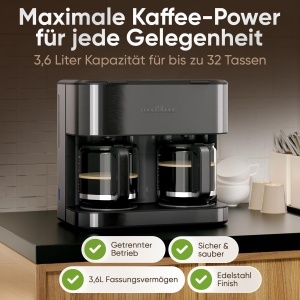 Espressor cafea ProfiCook PC-KAD 1308, 3.6L, 2000W, Inox - Img 2